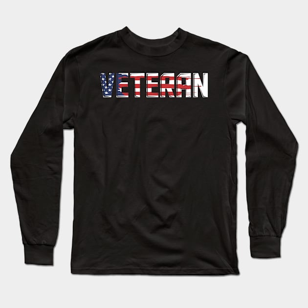 American Flag  Veteran Long Sleeve T-Shirt by Caskara